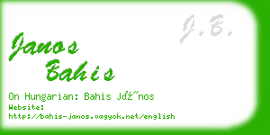 janos bahis business card